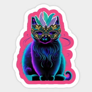 Retro carnival cat t-shirt Sticker